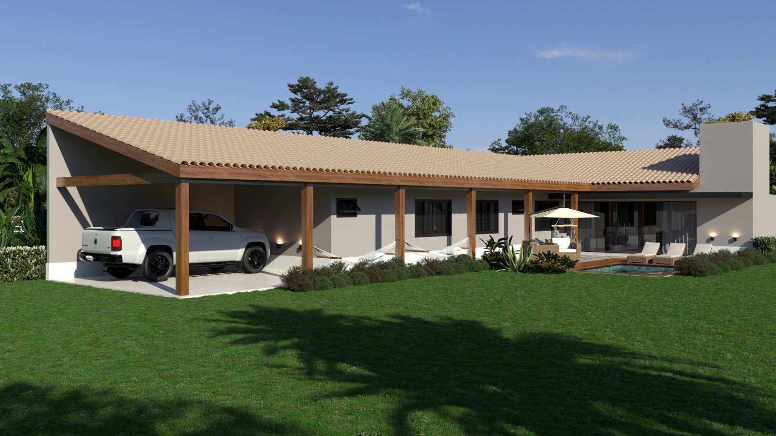 fachada casa de campo em L p38