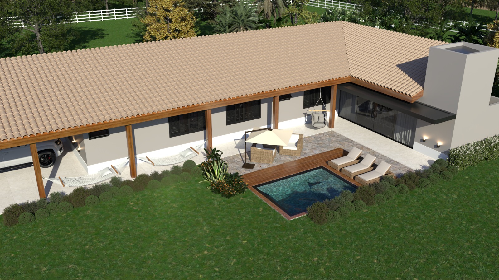 fachada casa de campo em L p38